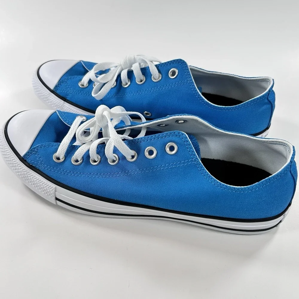 NIB Converse All Star Low Top Sneakers Size 12.5 Women's 10.5 Mens Vivid Blue - Picture 6 of 8